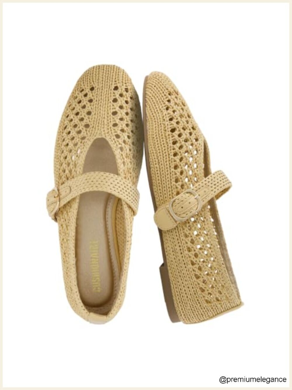 Women's Woven Mary Jane Flats with Memory Foam Cushioning & Adjustable Strap